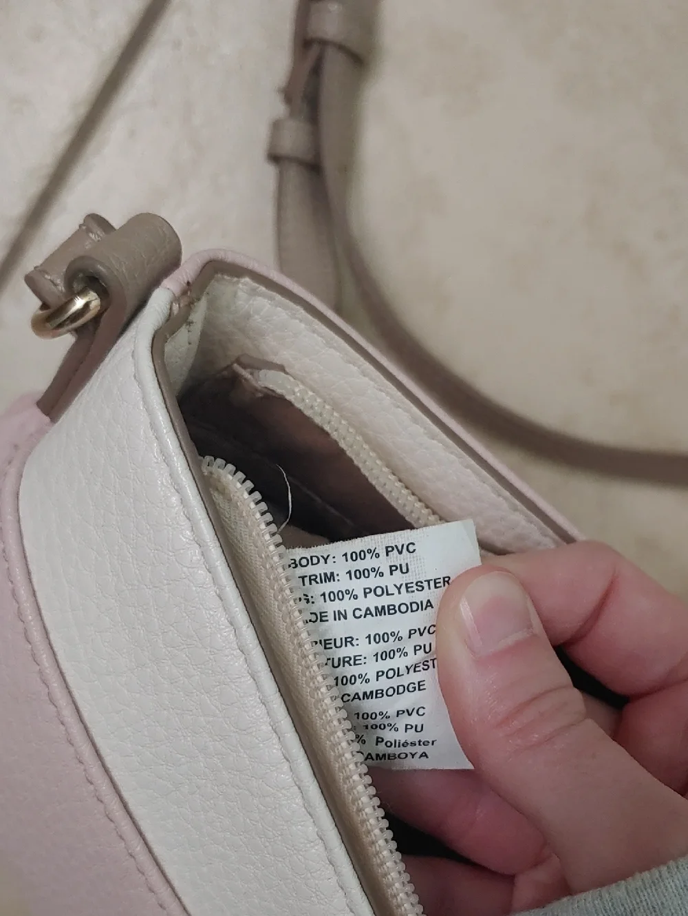 Anne Klein Crossbody Pastel Pink and White Travel Purse